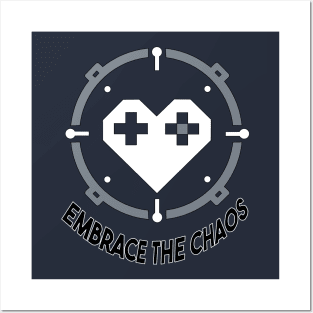 Embrace the chaos - pixel heart console gamer nerd goth football sweet Posters and Art